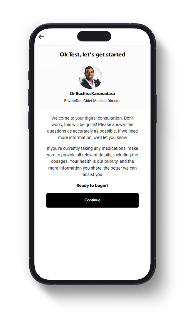 PrivateDoc - consultation screen
