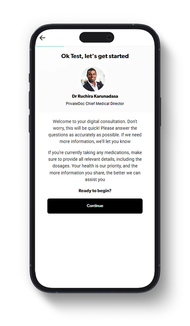 PrivateDoc - consultation screen